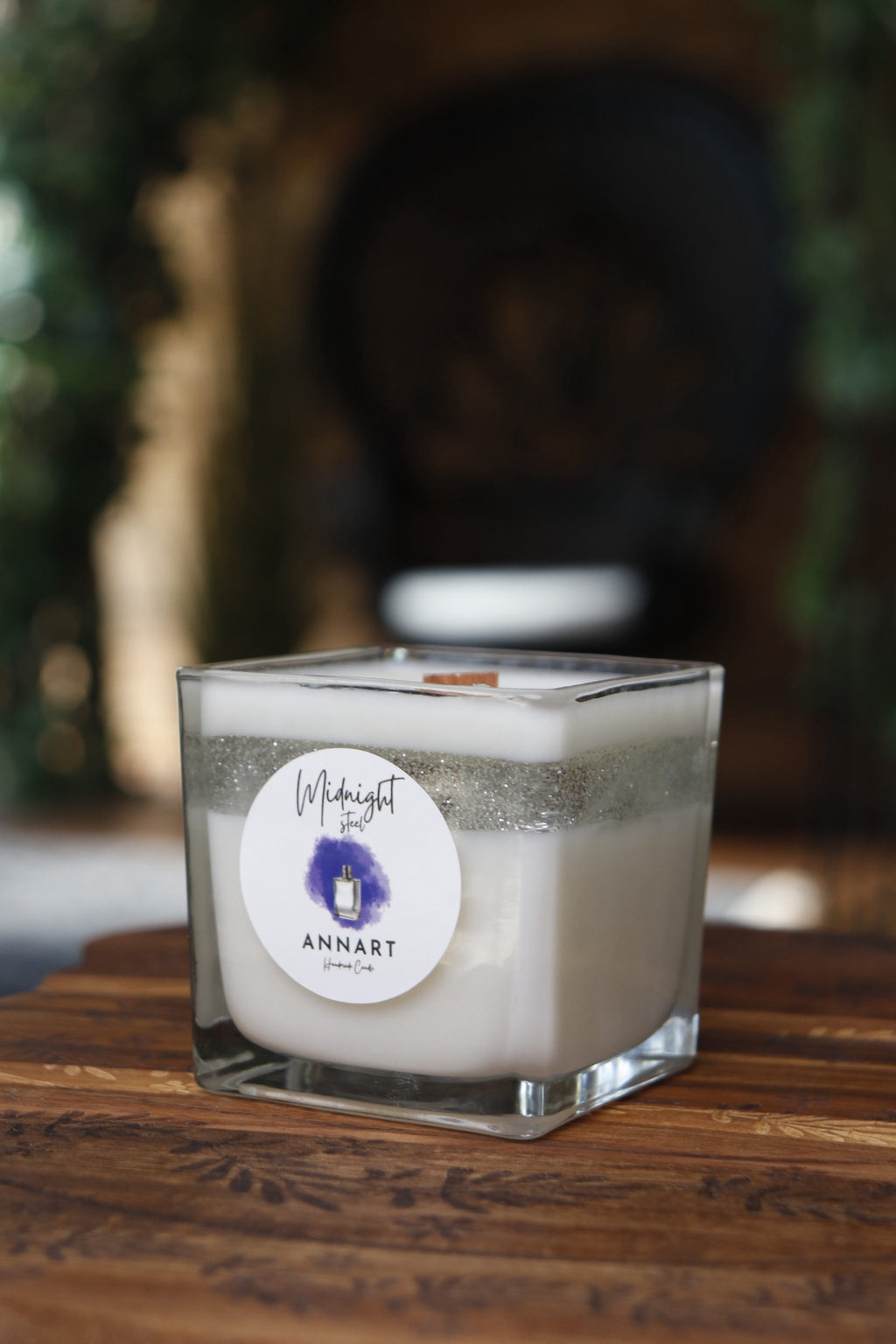 Midnight Steel candle