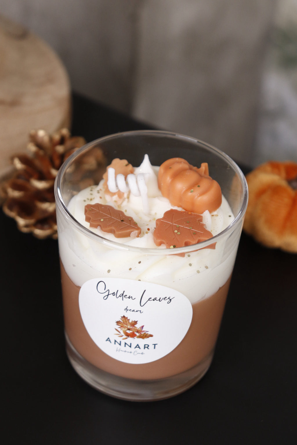 Golden Leaves Candle