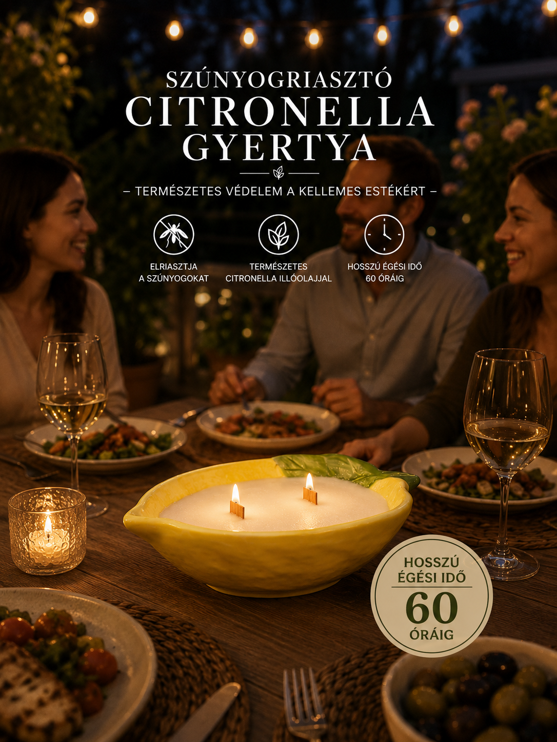 Citronella kerámia gyertya - LIMITÁLT DARABSZÁM