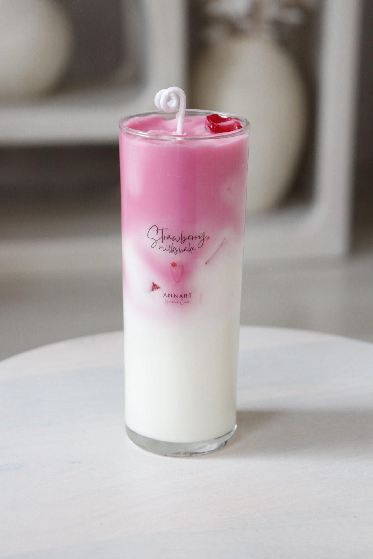 Strawberry milkshake candle